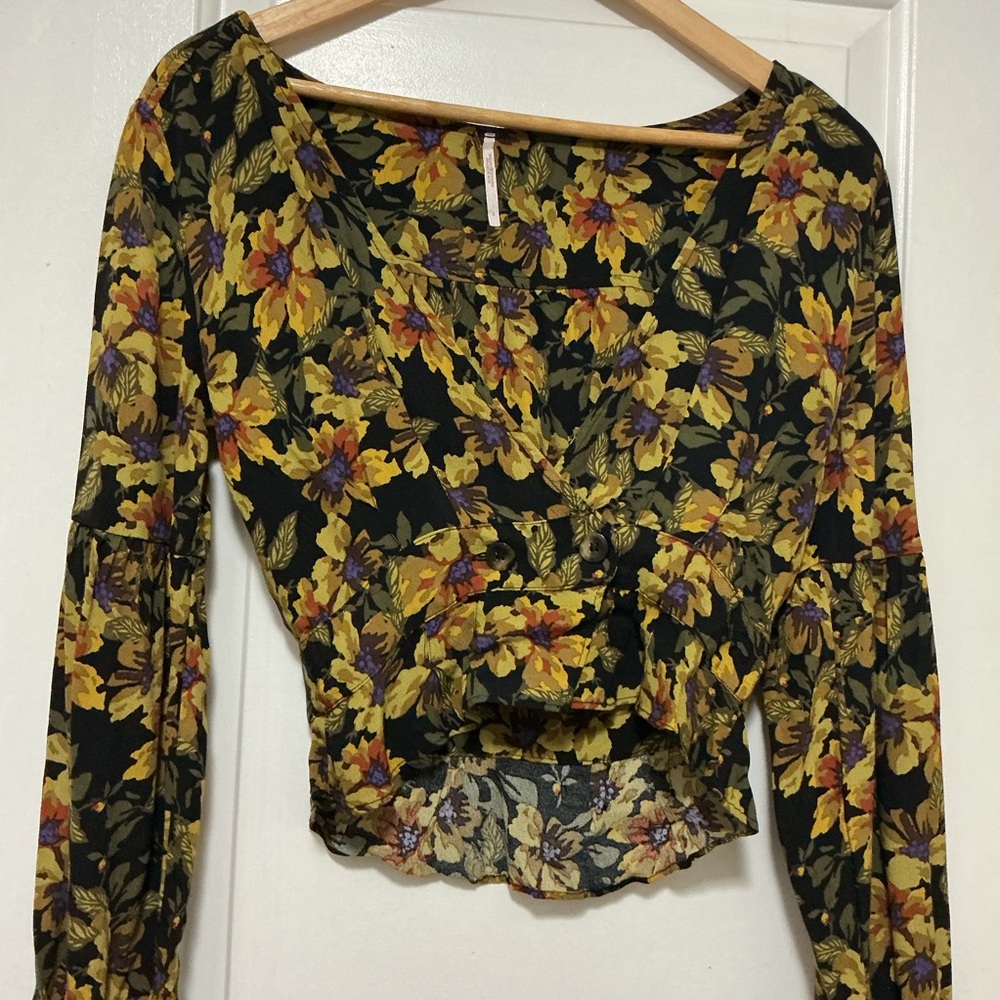 Free People Ariana Floral Crop top features long Size 4 Great conditions - Picture 3 of 7